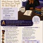 Illustrated blog graphic featuring author Lela J. Fagan reflecting on being compared to Guinan from Star Trek. The artwork explores themes of identity, storytelling, wisdom, leadership, curiosity, and personal growth.